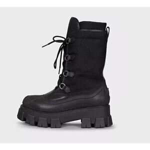 Prada Black Lace-Up Boots Size 39.5